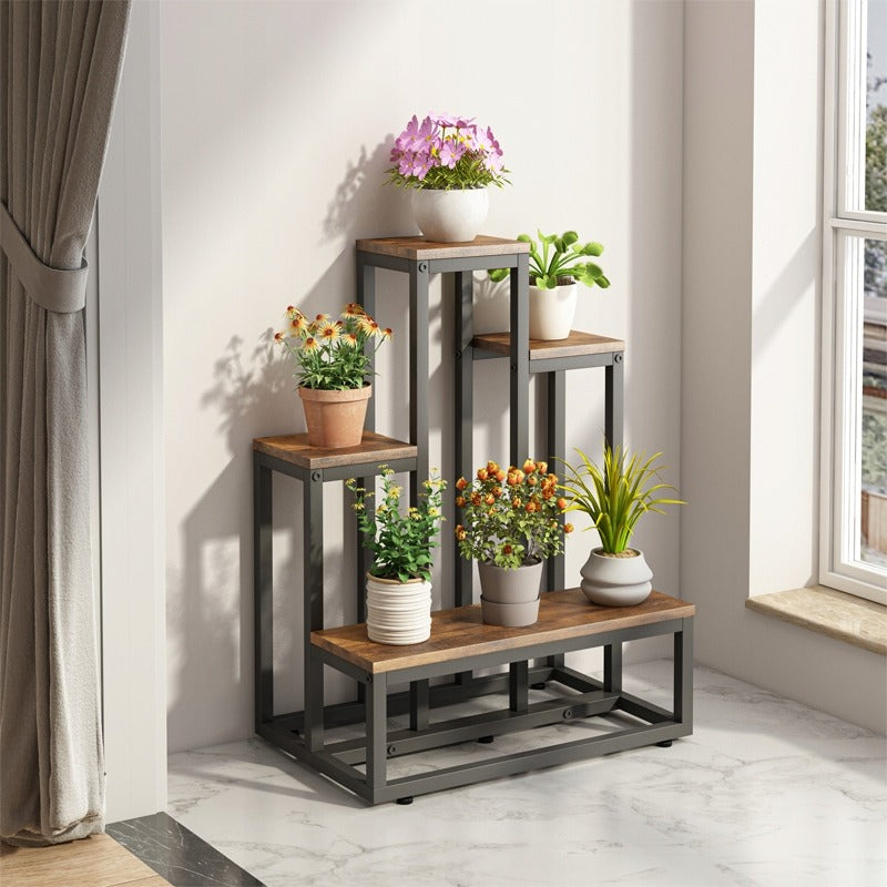 Étagère à plantes rustique – 67 cm de hauteur, style loft / industriel