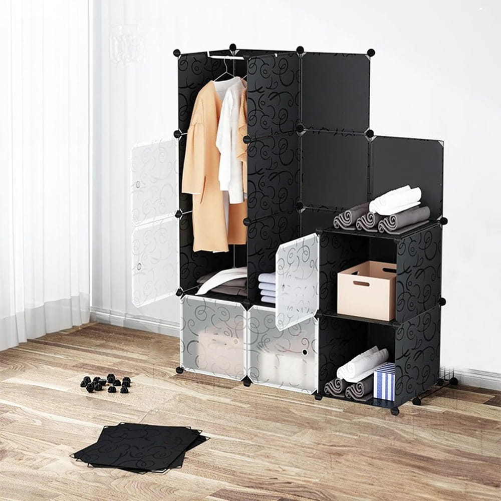 Armoire modulaire pliable 146×110×36 cm – Compacte et résistante