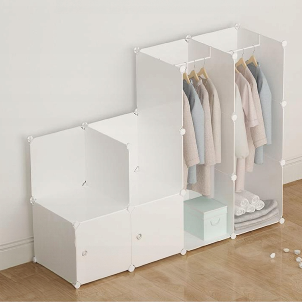 Armoire-penderie modulaire pliable 183x147x47 cm avec cadre en métal – solution de rangement pratique pour les petits espaces.