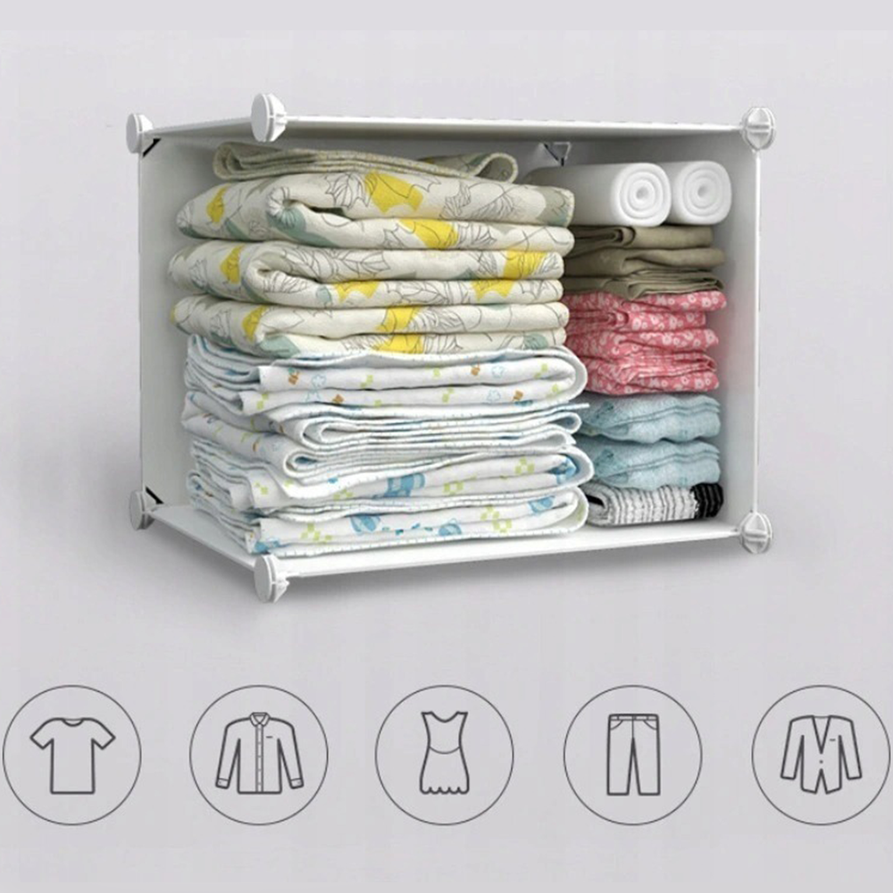 Armoire modulaire pliable avec étagères imperméables – 147 × 111 × 37 cm, une solution de mobilier légère et pratique.