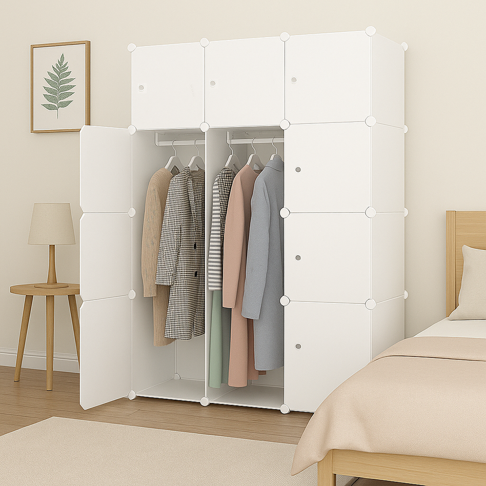 Armoire modulaire pliable 147x111x47 cm – légère, hydrofuge, idéale pour les petits espaces.