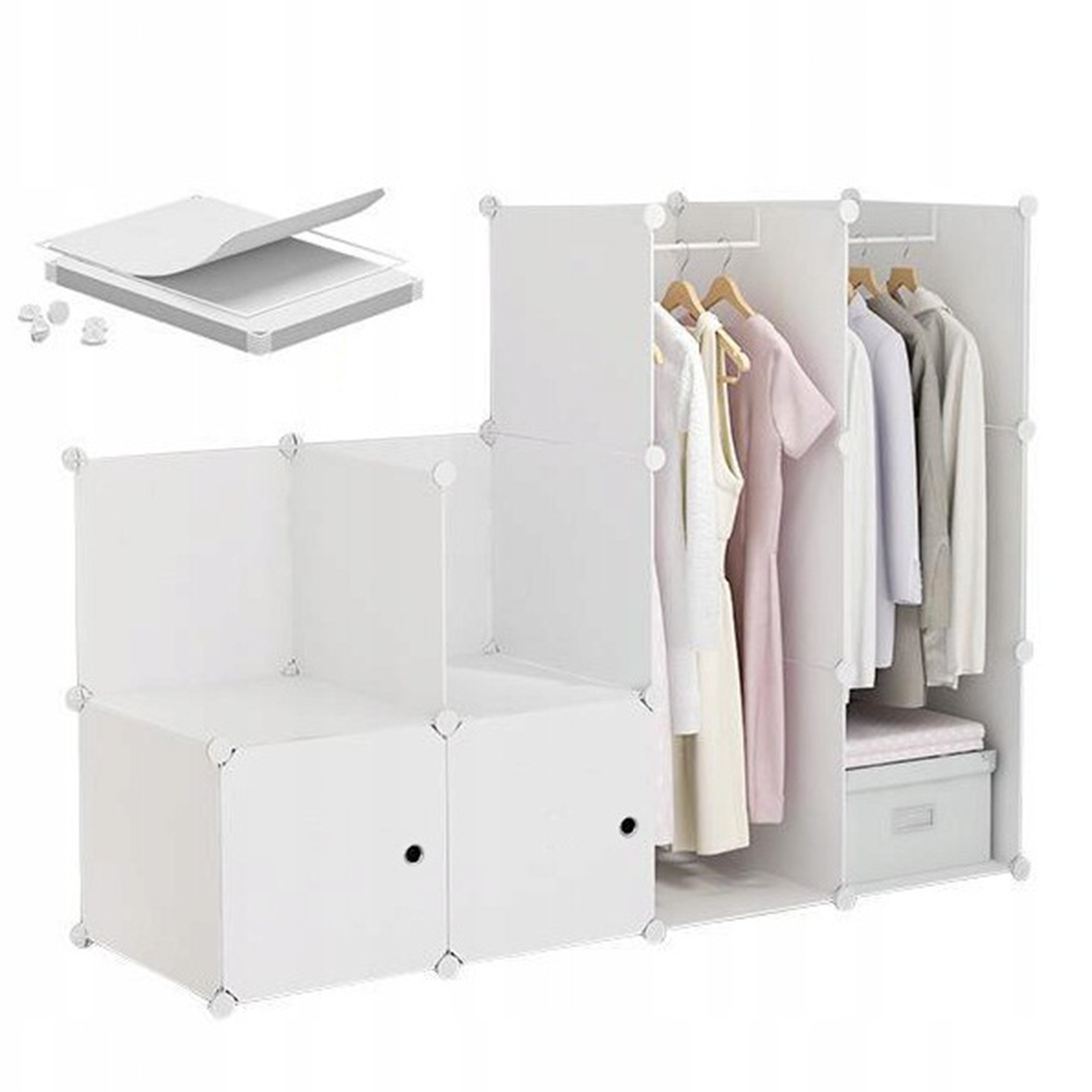 Armoire XL modulaire – blanche, spacieuse, idéale pour toute chambre à coucher.