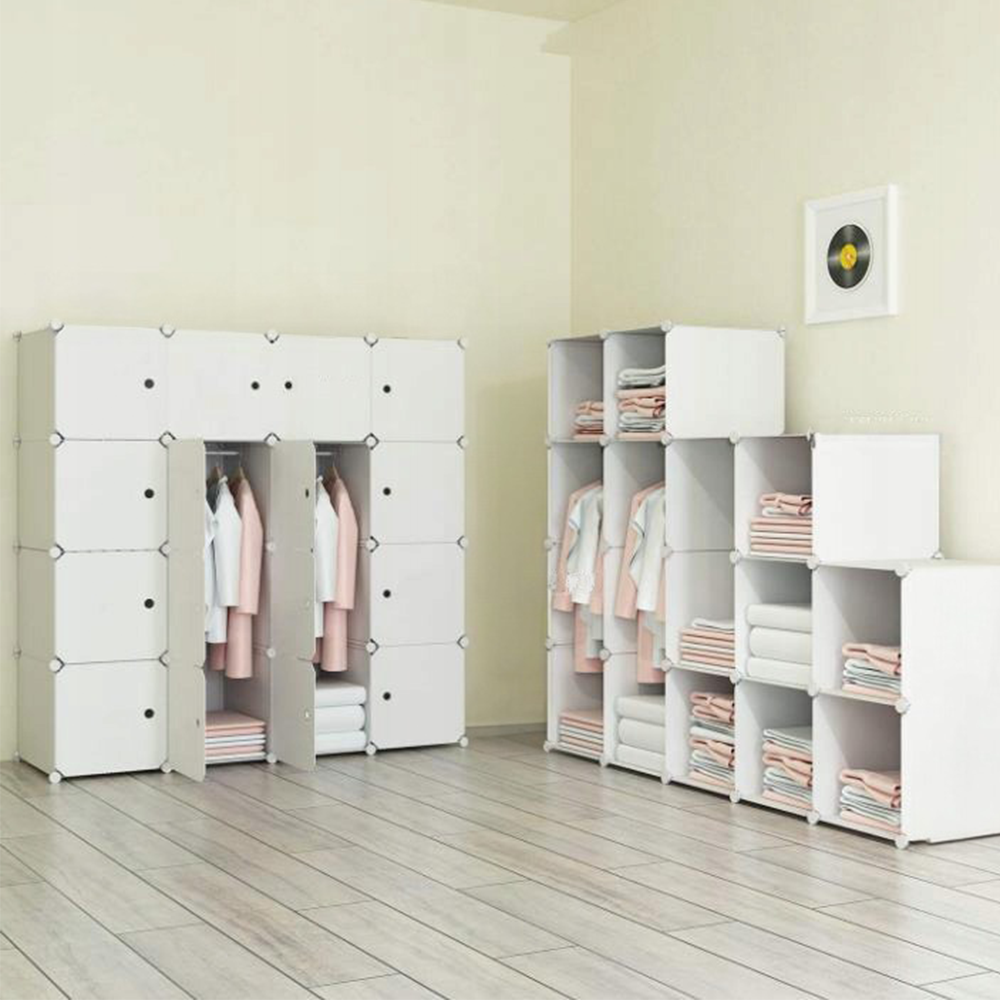 Armoire XL modulaire – blanche, spacieuse, idéale pour toute chambre à coucher.