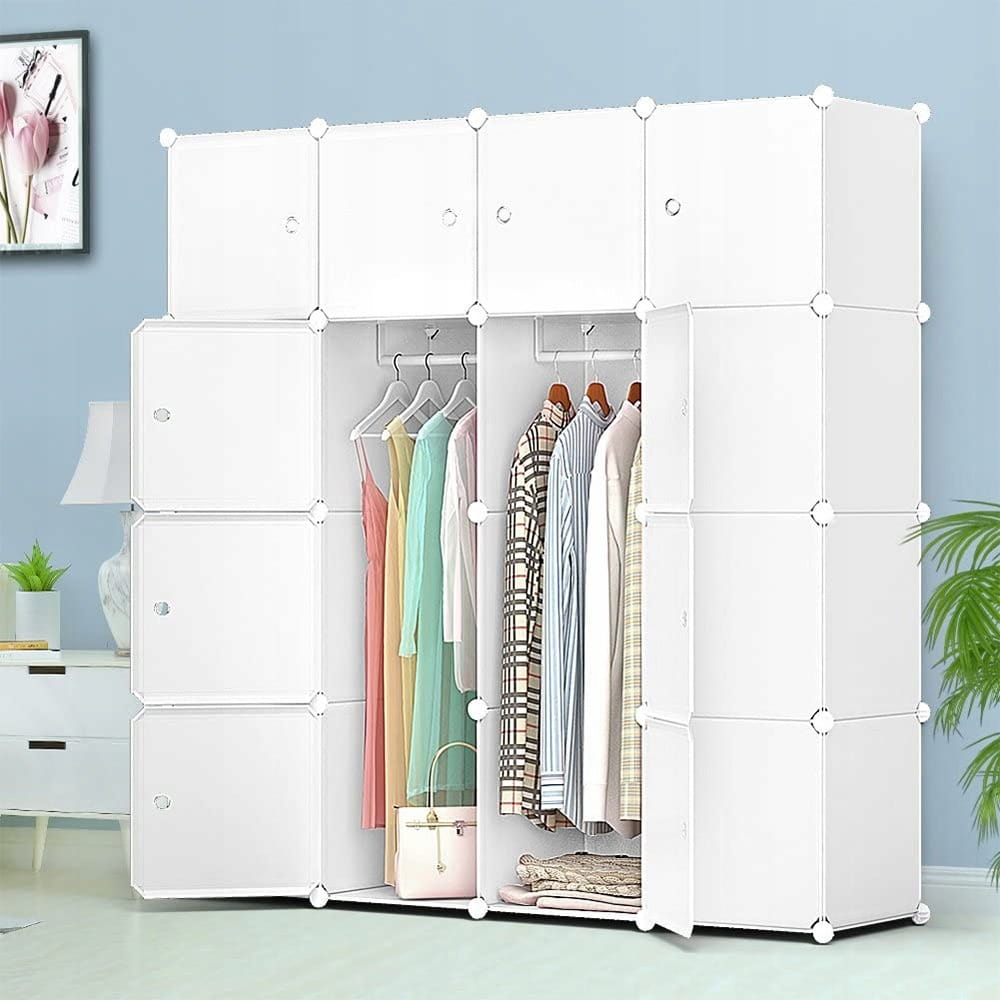 Armoire XL modulaire – blanche, spacieuse, idéale pour toute chambre à coucher.