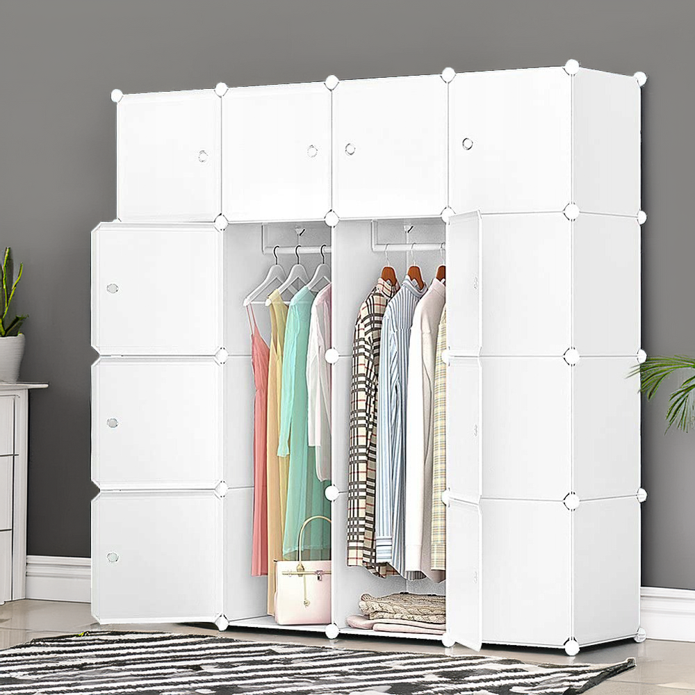 Armoire XL modulaire – blanche, spacieuse, idéale pour toute chambre à coucher.
