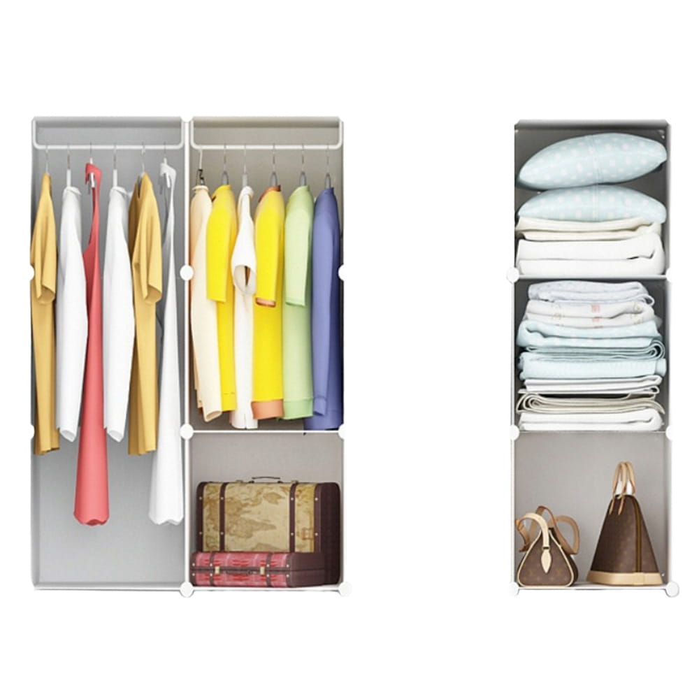 Armoire modulaire en plastique – pour le rangement des vêtements, des chaussures et des jouets, 110 x 147 x 47 cm.