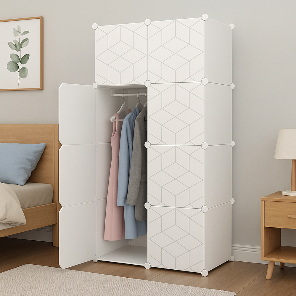 Armoire modulaire 147x75x47 cm – spacieuse, robuste et facile à monter.