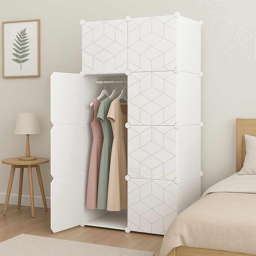 Armoire modulaire 147x75x47 cm – spacieuse, robuste et facile à monter.