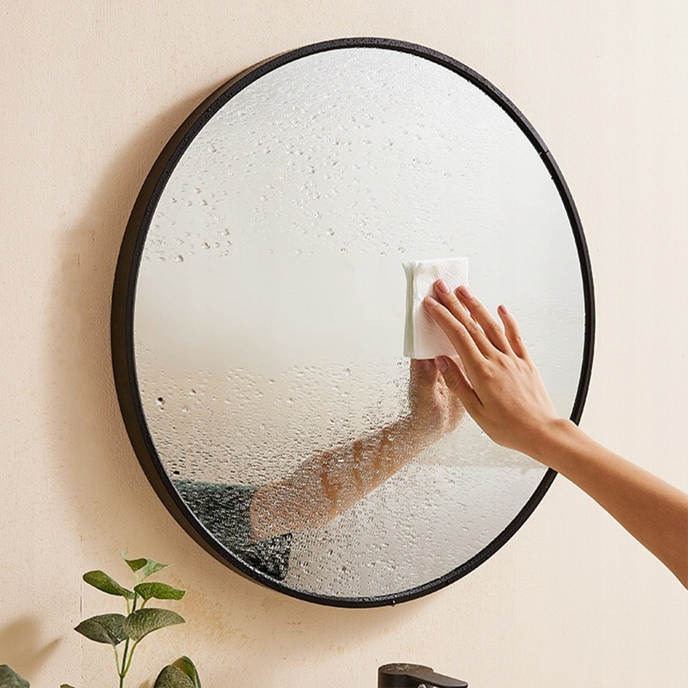 Miroir rond avec cadre fin – diamètre 60 cm, installation facile, design moderne.