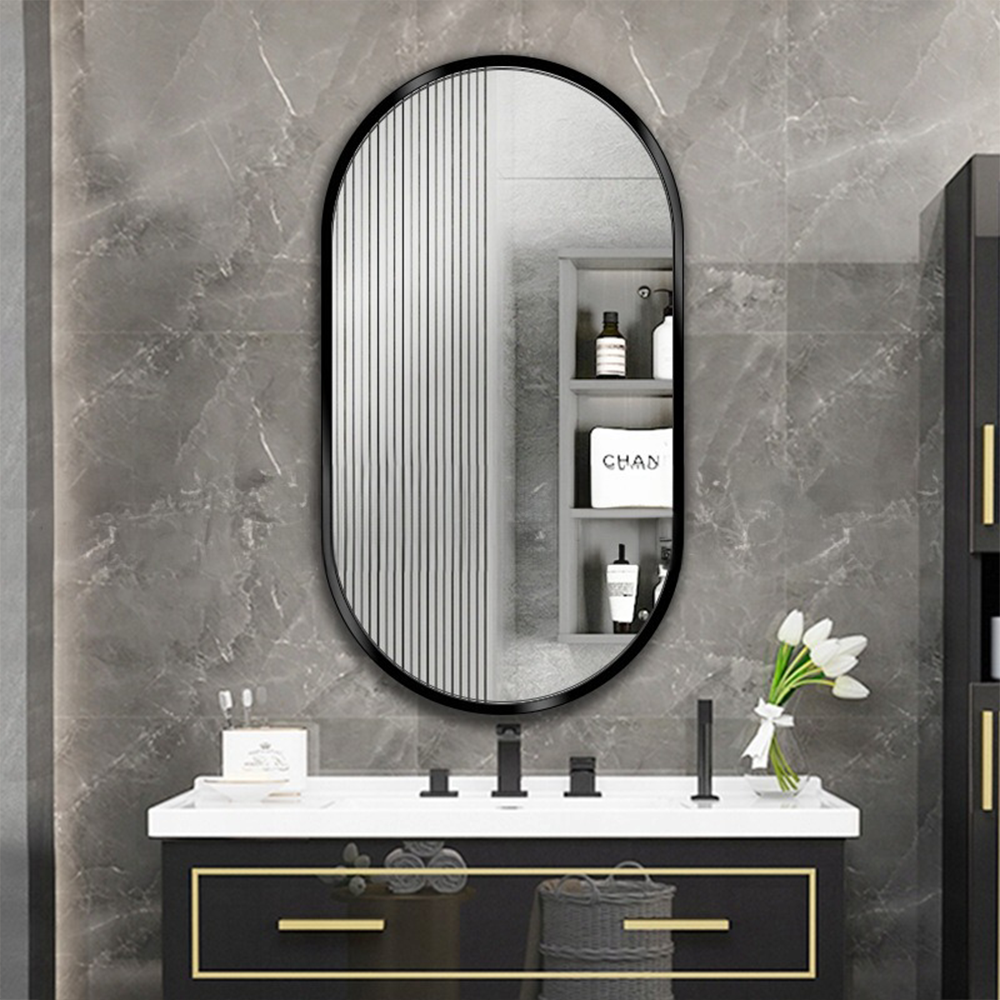 Miroir décoratif 75 x 40 cm – installation facile, design moderne pour la salle de bain, le couloir ou la chambre à coucher