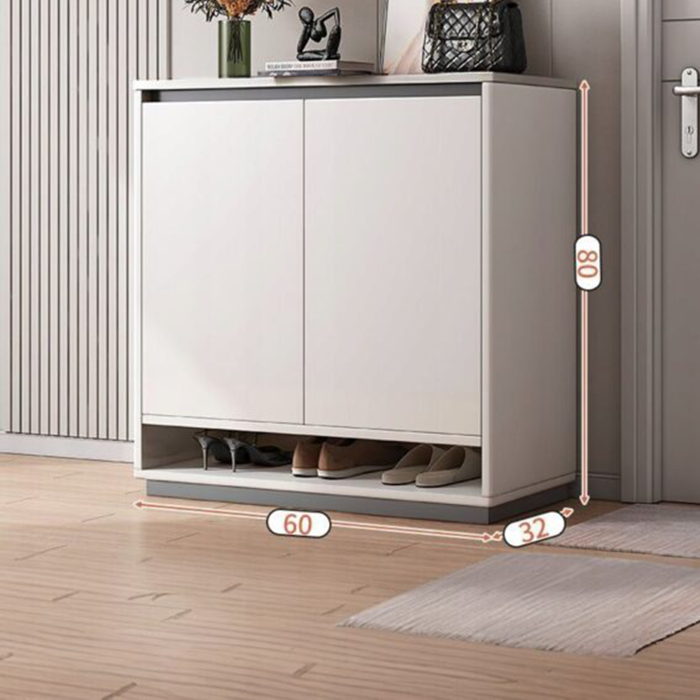 Meuble à chaussures blanc 60 x 80 x 32 cm – solution de rangement compacte et élégante.