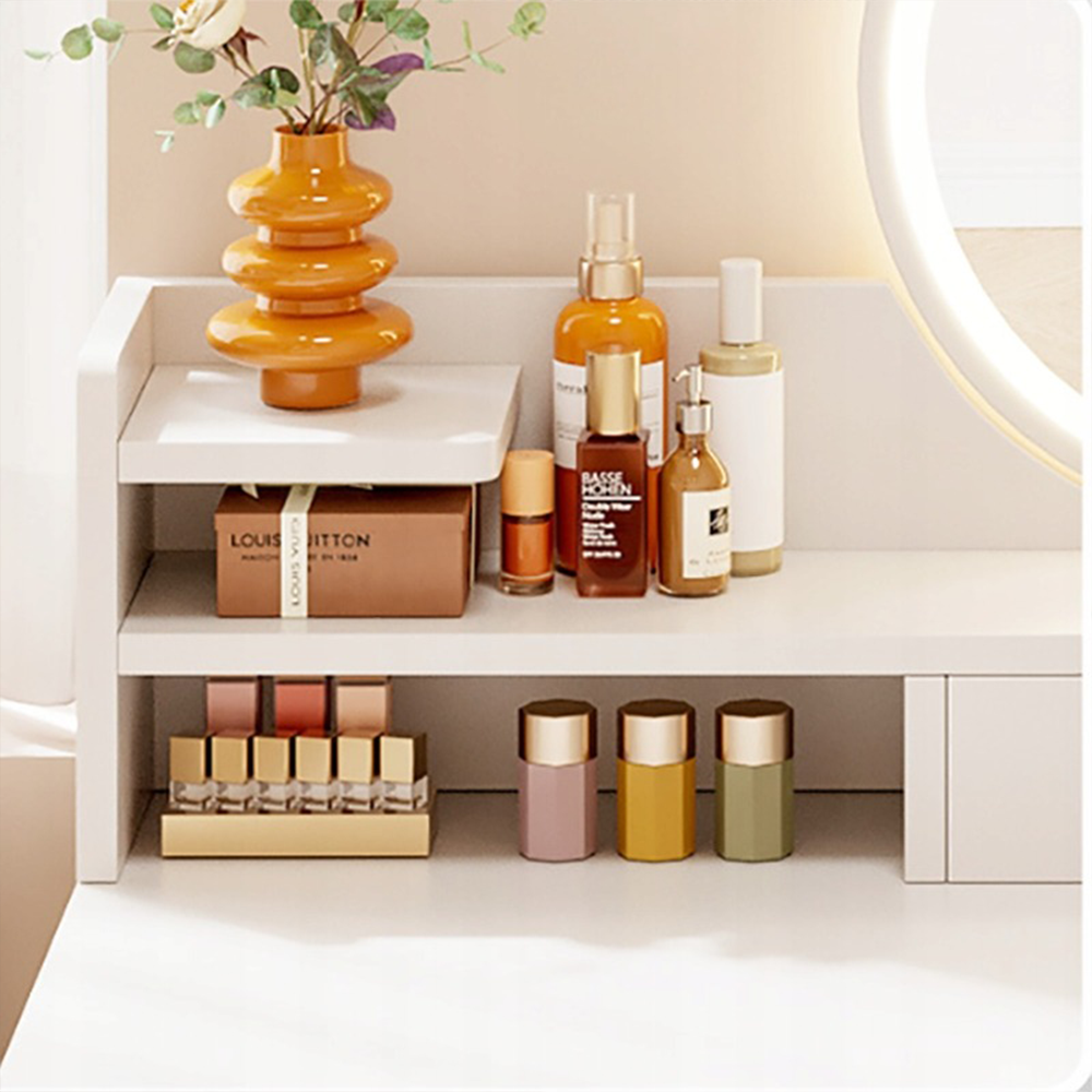Coiffeuse blanche avec miroir 80 x 40 x 125,5 cm – Élégance et fonctionnalité pour la chambre à coucher