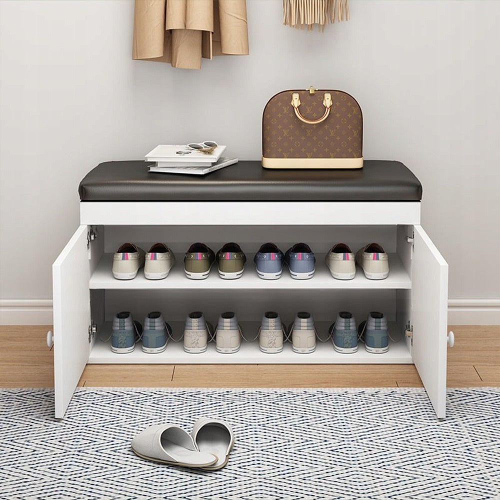 Banc à chaussures avec espace de rangement 60 x 32 x 35 cm – pratique, compact et moderne.
