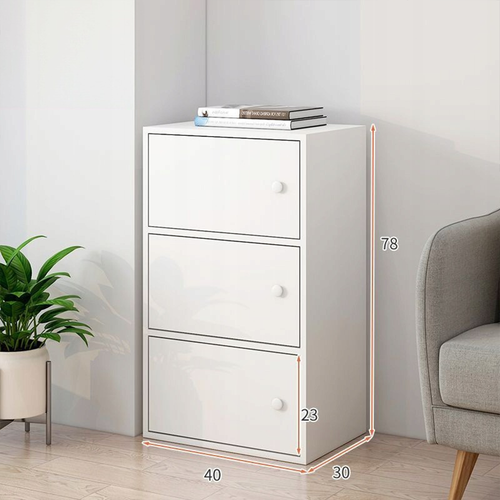 Commode blanche minimaliste de style scandinave – 78 x 30 x 40 cm.