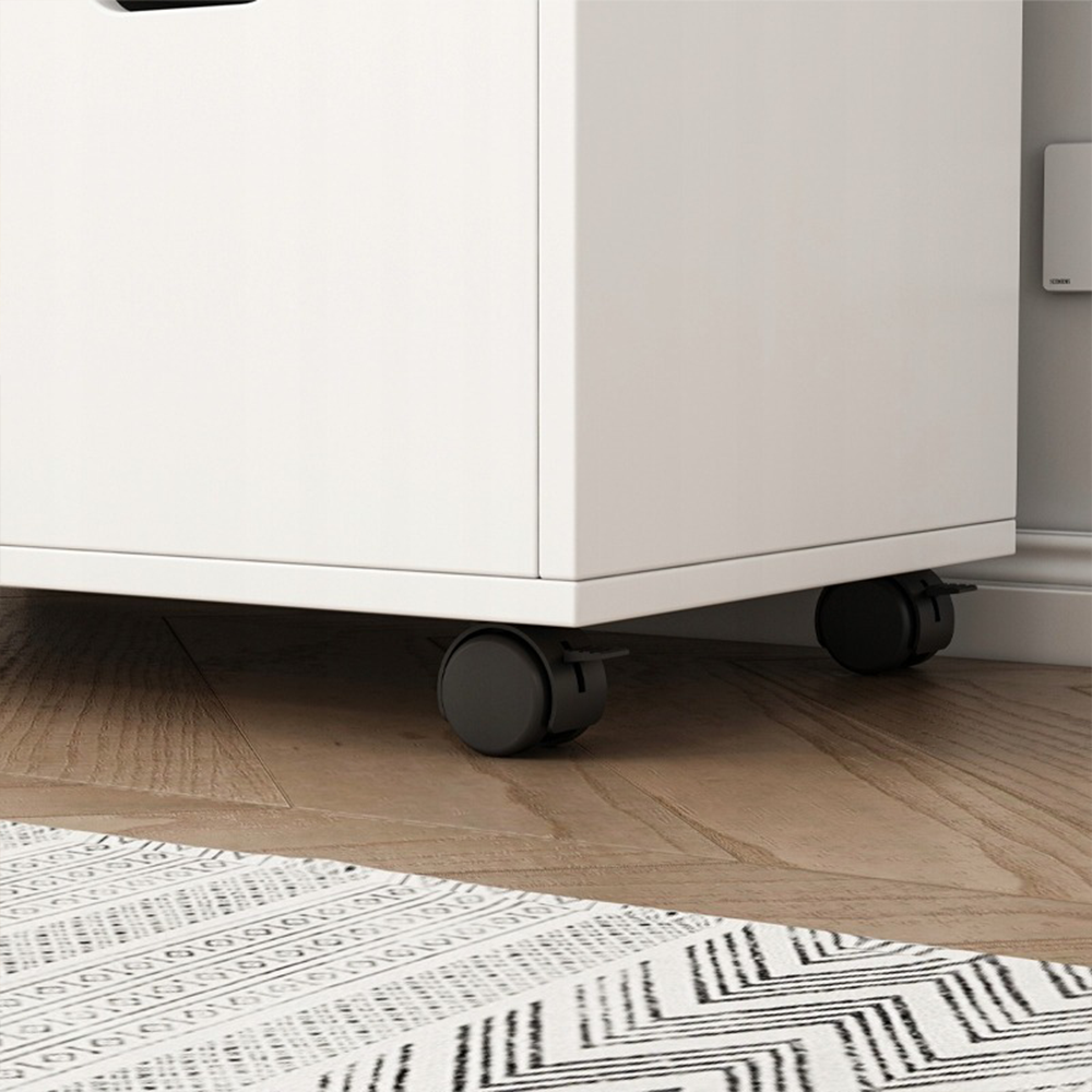 Table d’imprimante blanche – 60 x 70 x 35 cm – multifonctionnelle et moderne avec 3 étagères