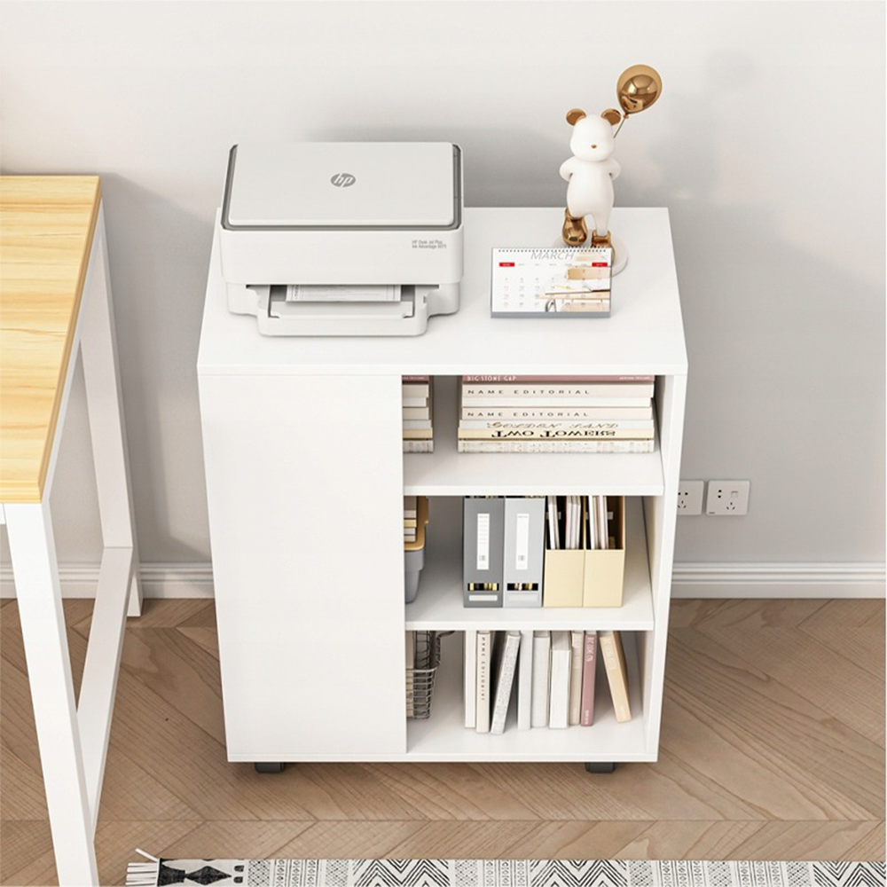Armoire blanche 60 cm – design moderne de style loft, idéale pour le bureau ou le télétravail.