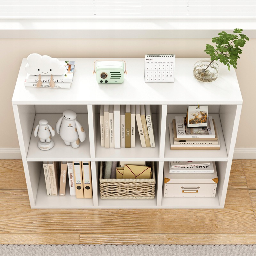 Étagère ouverte KALAX 2x3 blanche – Rangement moderne en MDF, 90 x 30 x 60 cm.