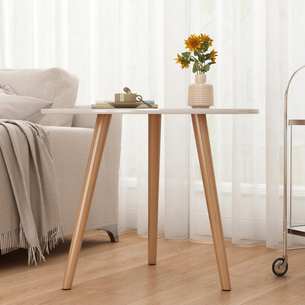 Table basse ronde 60x52 cm – style scandinave, élégance et design compact
