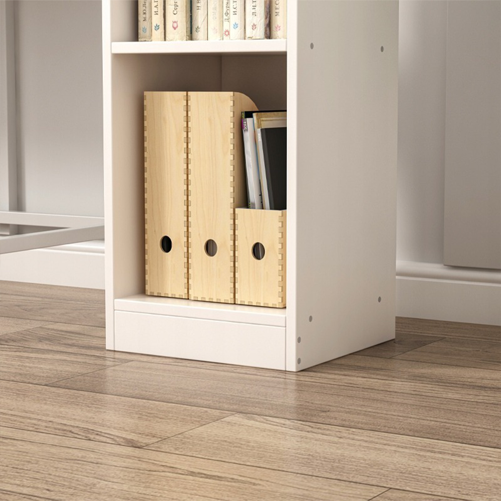 Bibliothèque haute blanche – 182×25×30 cm – Étagère de rangement pour salon ou bureau