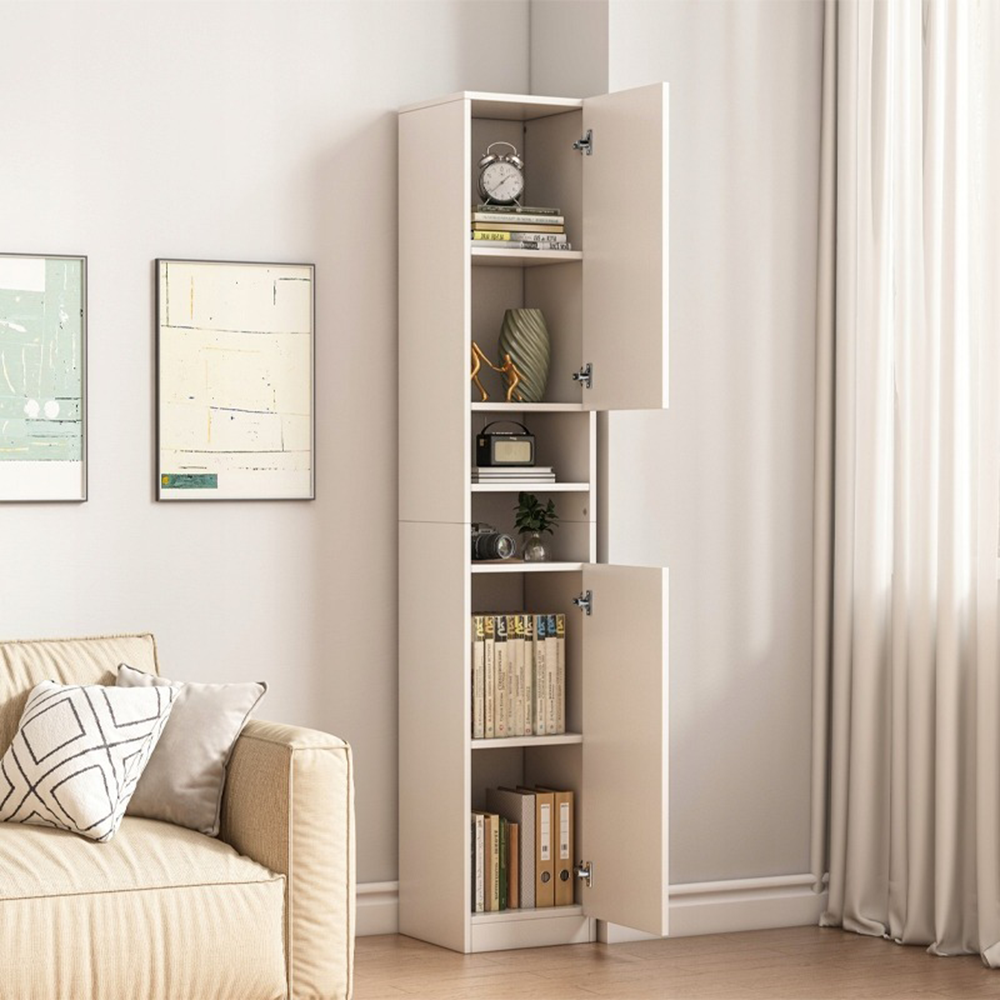 Armoire haute blanche moderne – 180x32x30 cm, étagère polyvalente en MDF