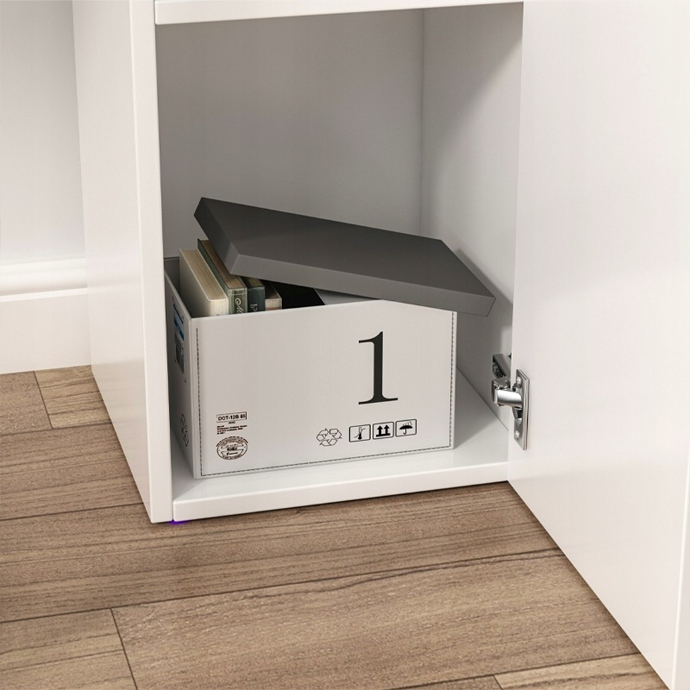 Armoire blanche avec tiroir de style scandinave – 30x85x30 cm
