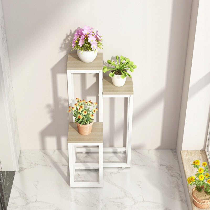 Support à plantes blanc – 67 cm – Style loft avec 3 niveaux