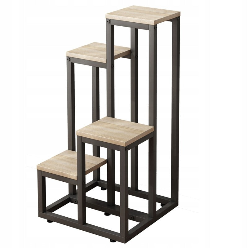 Support à plantes à 4 niveaux en métal – Élégant porte-plantes de style loft.