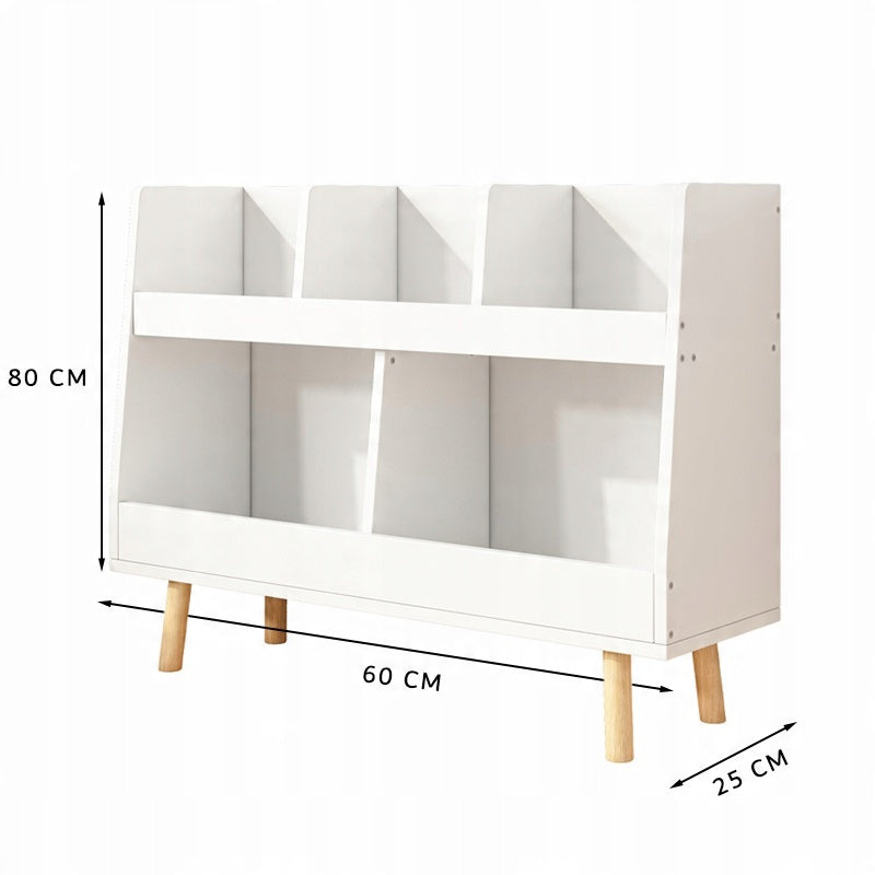 Bibliothèque pour enfants – meuble à magazines, rangement pour jouets, bibliothèque enfant autoportante, 60 cm.