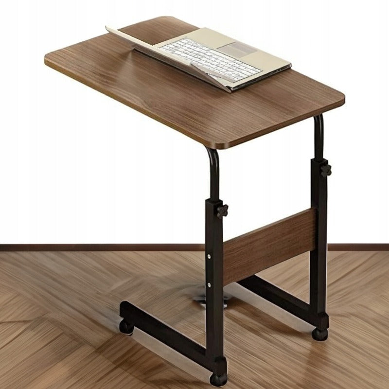 Table pour ordinateur portable sur roulettes, mobile et réglable en hauteur.