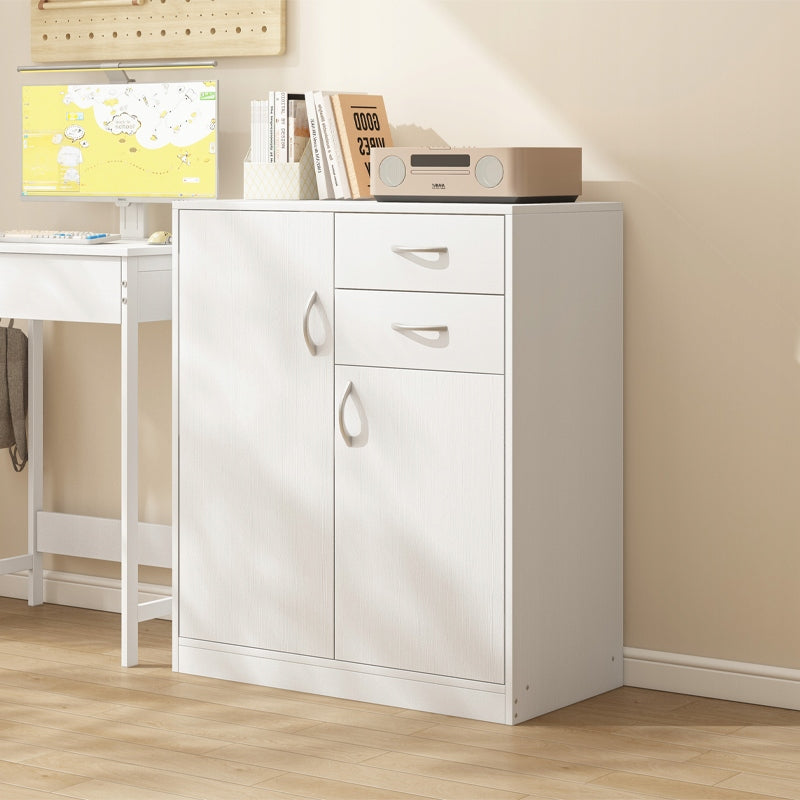 Commode moderne avec tiroirs et étagères – style loft – armoire blanche avec portes – 74 cm