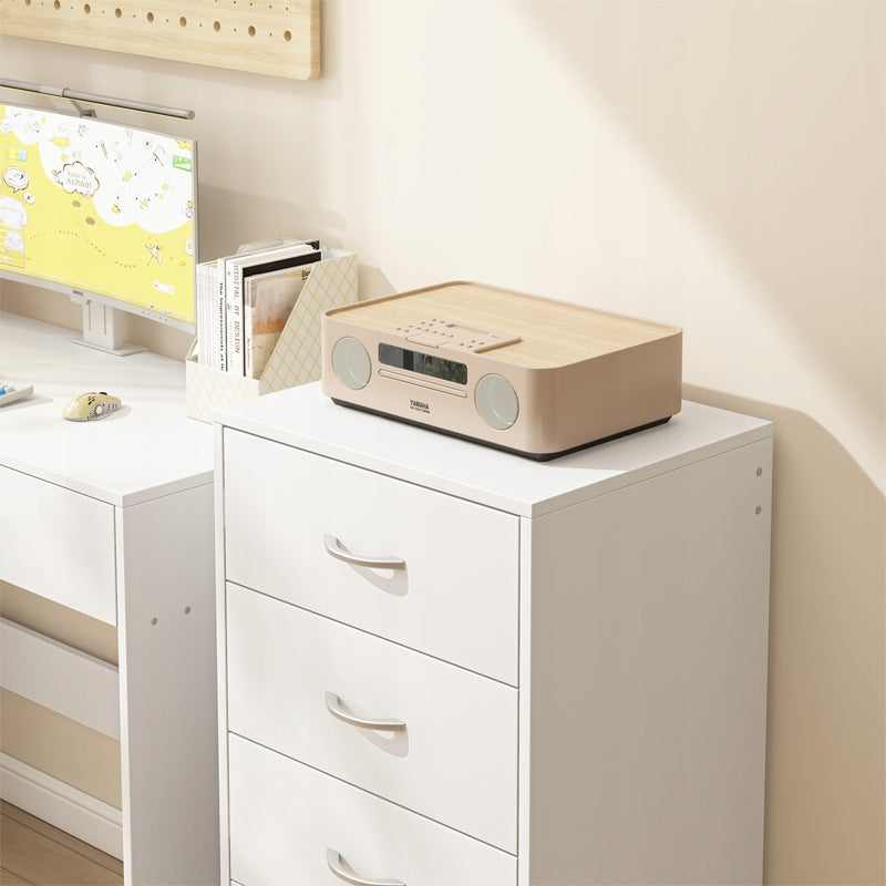 Étagère moderne avec 4 tiroirs – style loft, grande commode blanche de 85 cm pour bureau