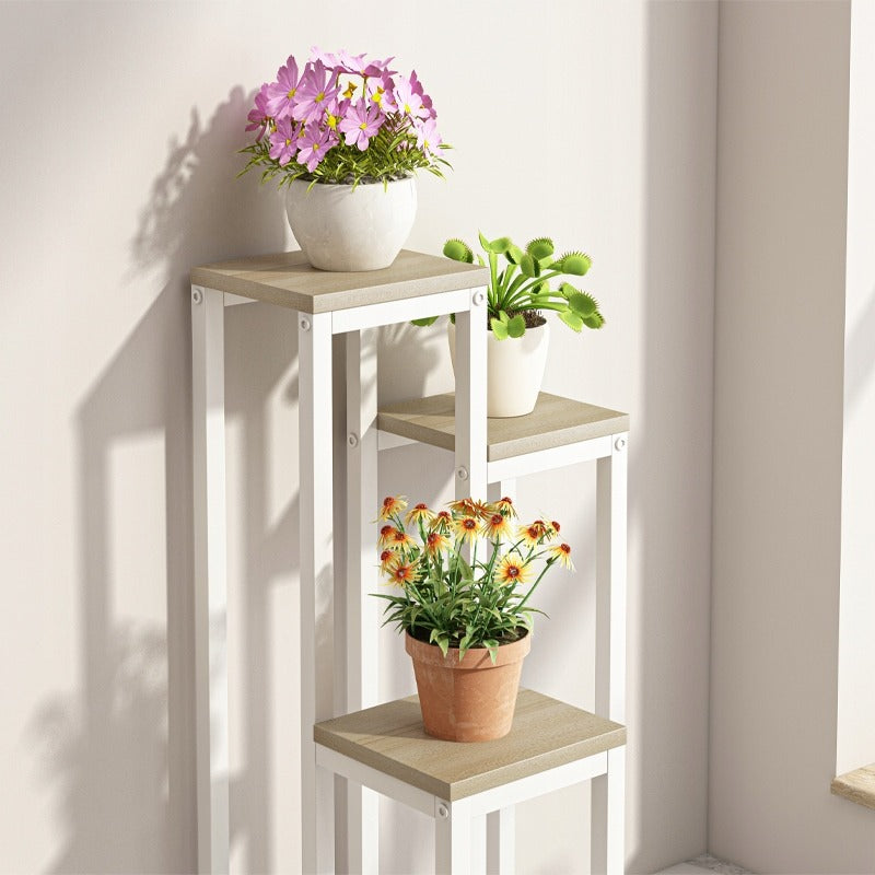 Support à plantes blanc – 67 cm – Style loft avec 3 niveaux