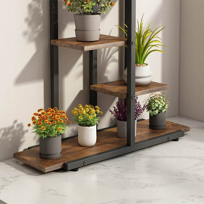 Étagère à plantes – moderne, couleur bois brun, hauteur 113 cm.