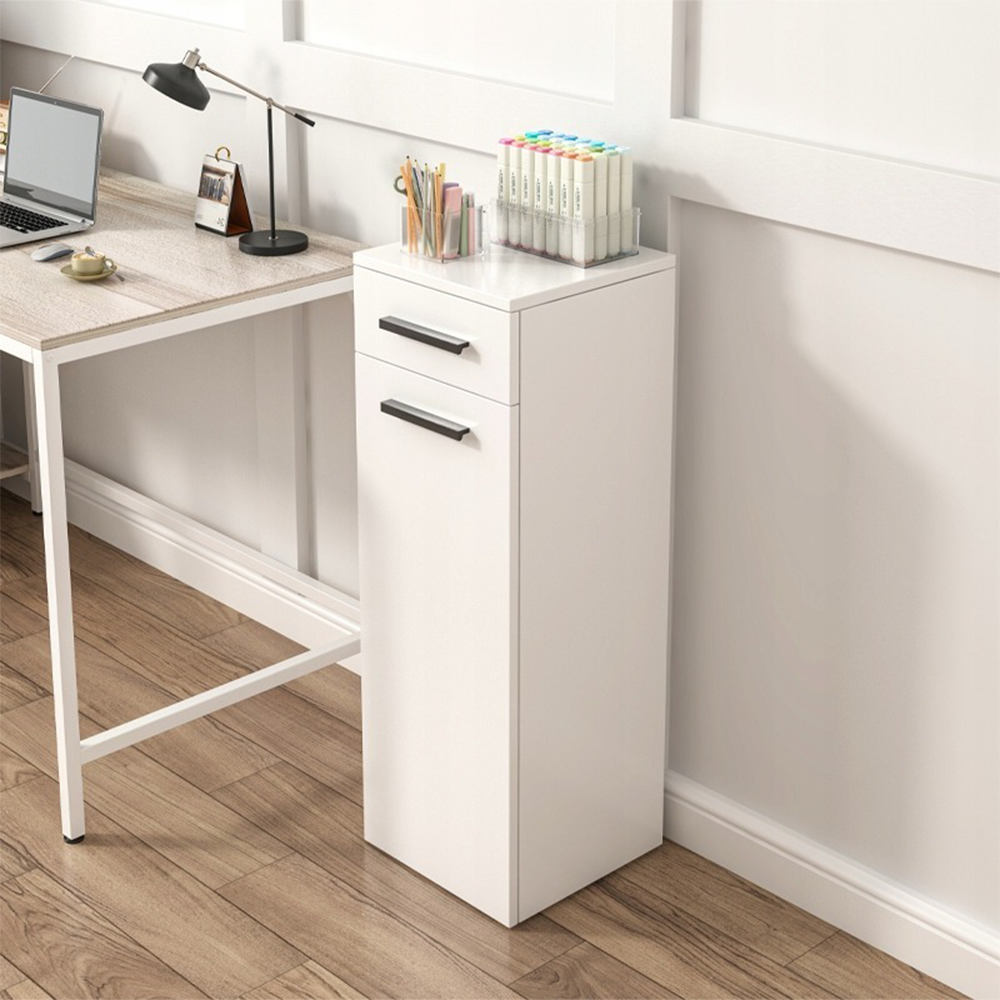 Armoire blanche avec tiroir de style scandinave – 30x85x30 cm