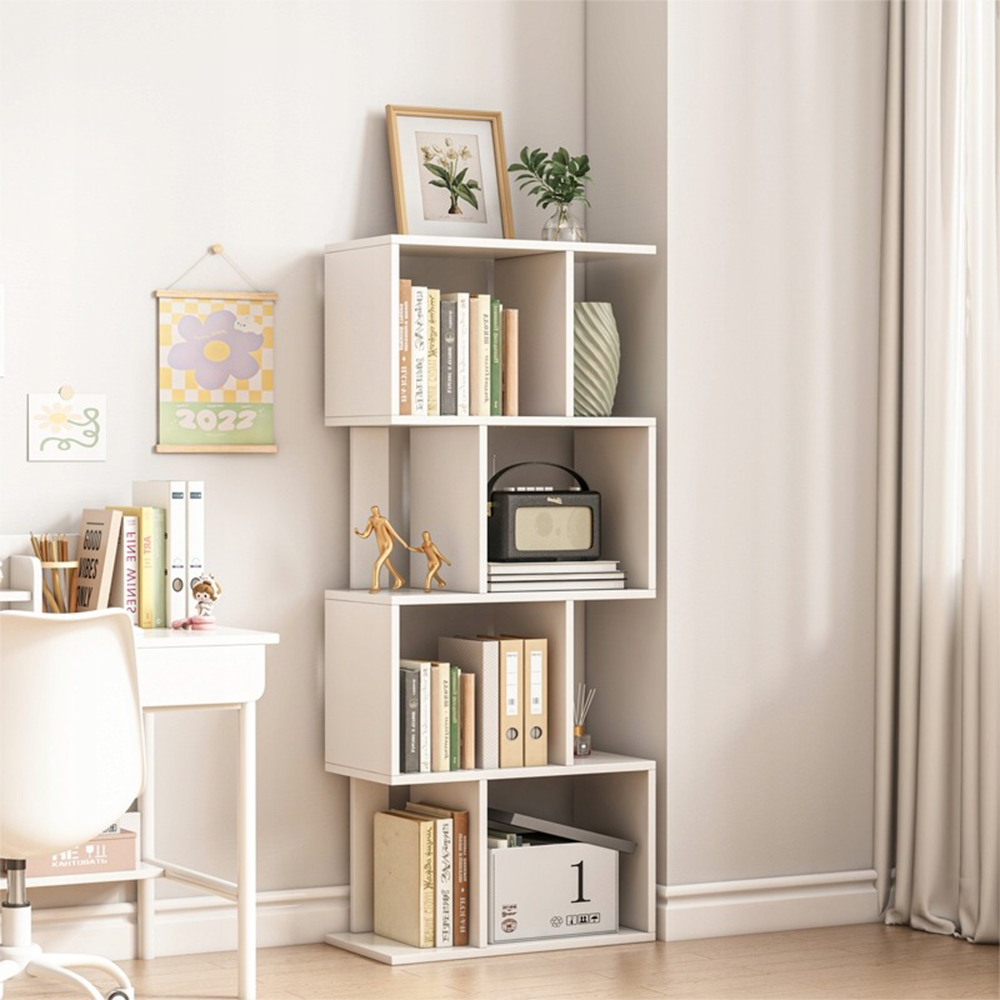 Bibliothèque ouverte autoportante – 140 cm de hauteur – style moderne, loft et scandinave