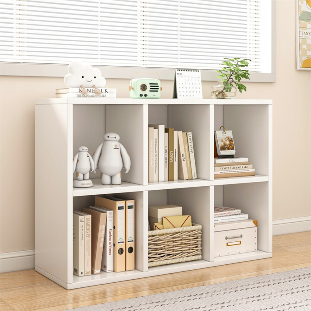 Étagère ouverte KALAX 2x3 blanche – Rangement moderne en MDF, 90 x 30 x 60 cm.