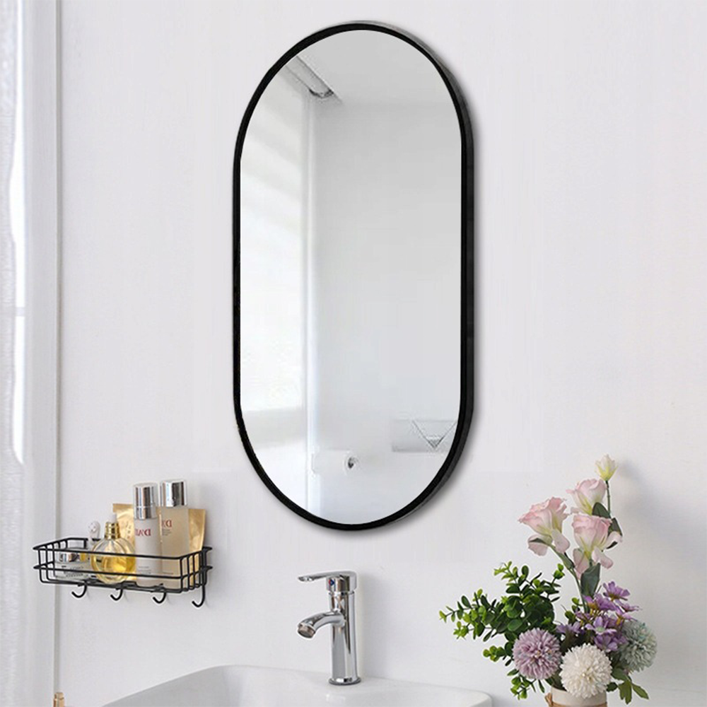 Miroir décoratif 75 x 40 cm – installation facile, design moderne pour la salle de bain, le couloir ou la chambre à coucher
