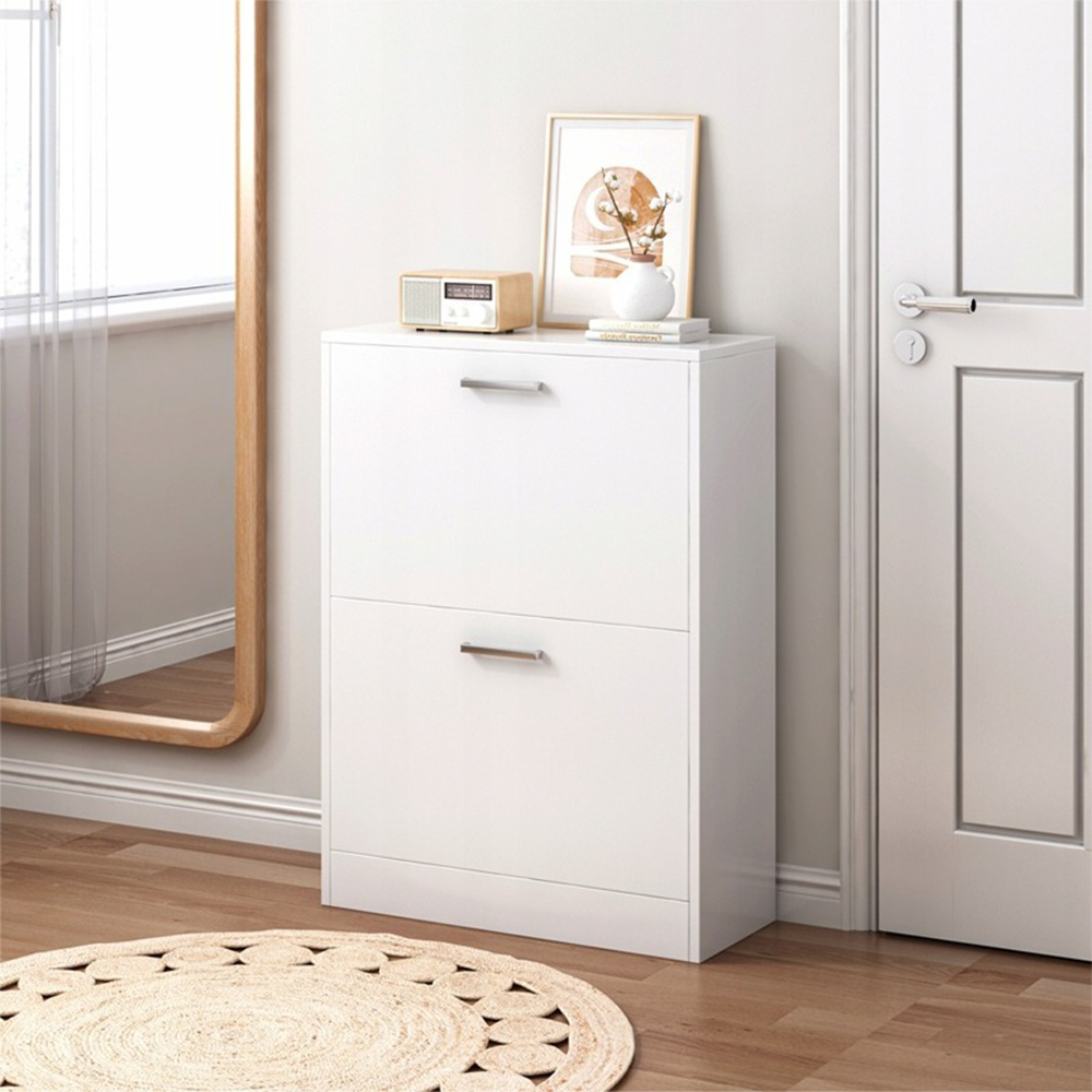 Meuble à chaussures blanc en MDF, 60 cm – design moderne pour le couloir, l’entrée ou le vestibule.