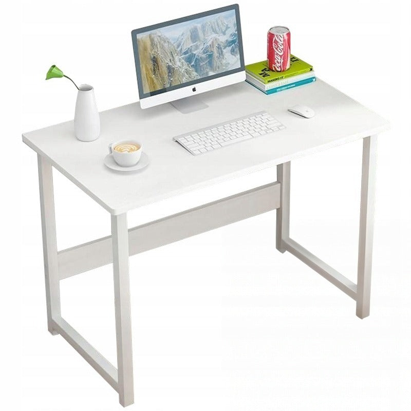 Bureau d’ordinateur blanc – style loft et scandinave – idéal pour ordinateur portable