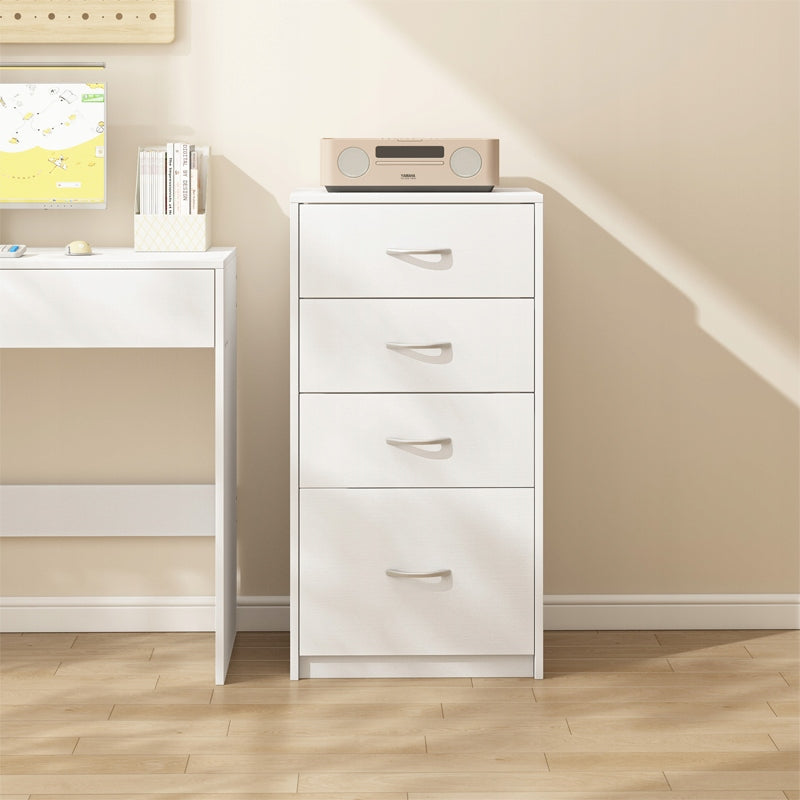 Étagère moderne avec 4 tiroirs – style loft, grande commode blanche de 85 cm pour bureau
