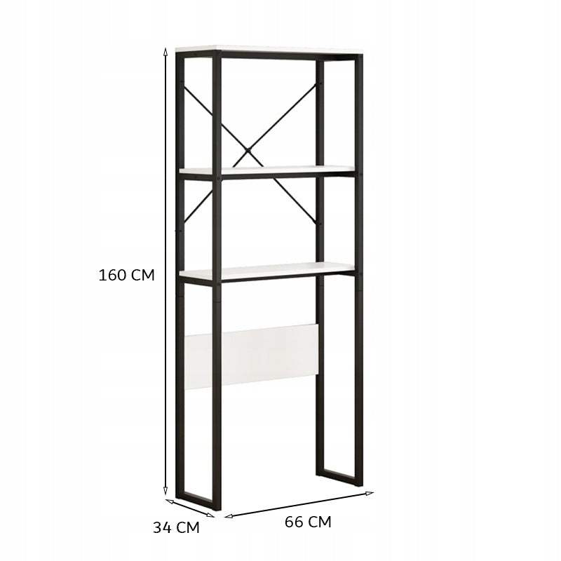 Étagère de salle de bain au-dessus de la machine à laver – style loft, 160 cm.