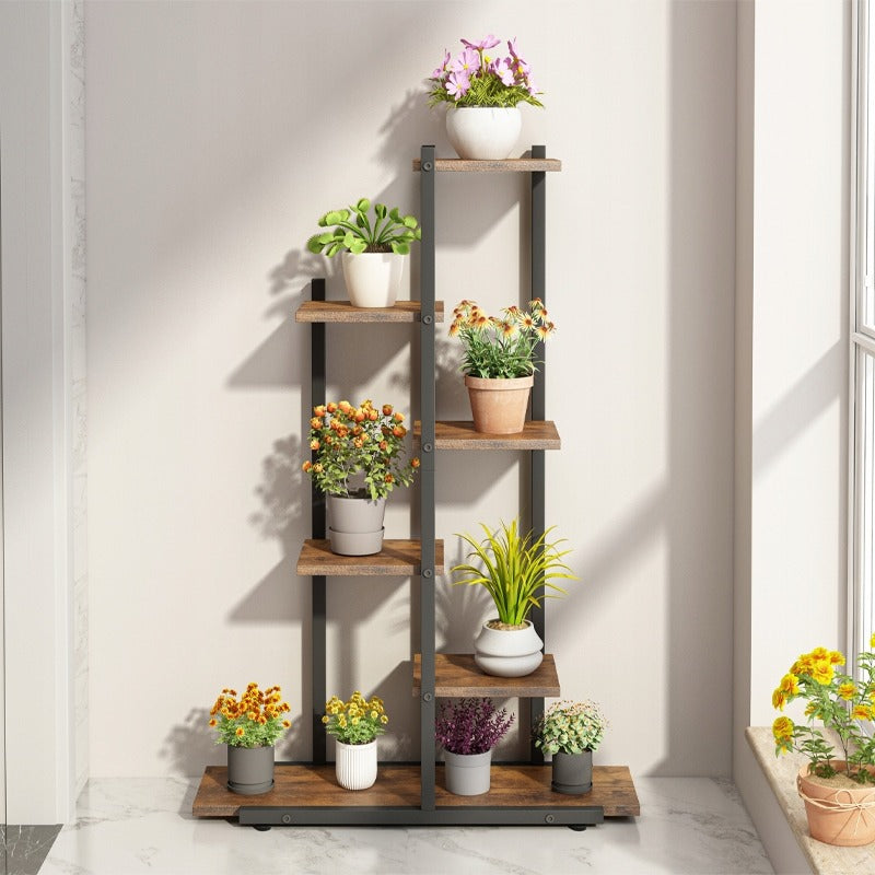 Étagère à plantes – moderne, couleur bois brun, hauteur 113 cm.
