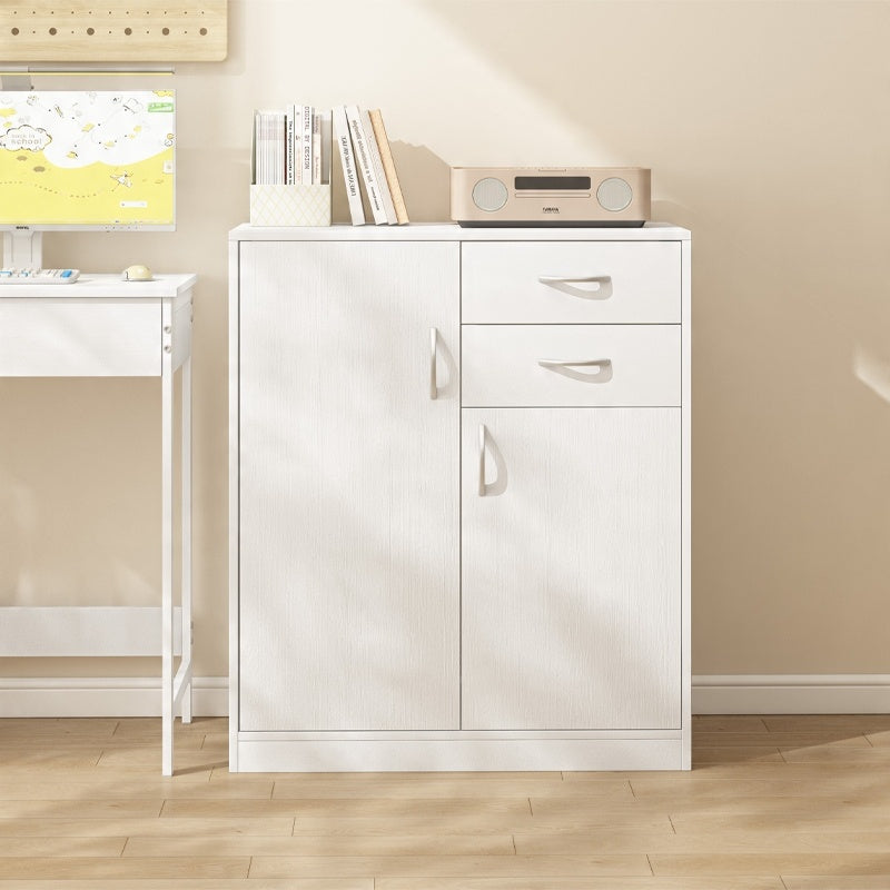Commode moderne avec tiroirs et étagères – style loft – armoire blanche avec portes – 74 cm