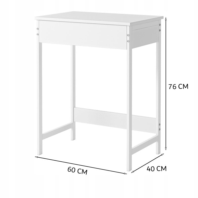 Bureau pour enfant avec tiroir – blanc, 60 cm.