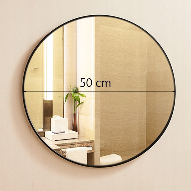 Miroir rond avec cadre fin – diamètre 50 cm, installation facile.