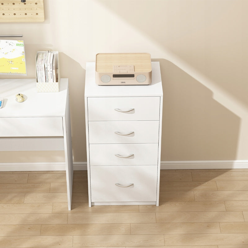 Étagère moderne avec 4 tiroirs – style loft, grande commode blanche de 85 cm pour bureau