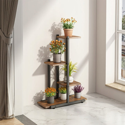 Support à plantes de style loft rustique – Étagère à plantes pour pots de fleurs