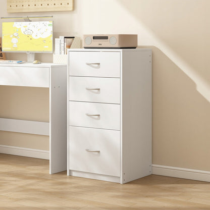 Étagère moderne avec 4 tiroirs – style loft, grande commode blanche de 85 cm pour bureau