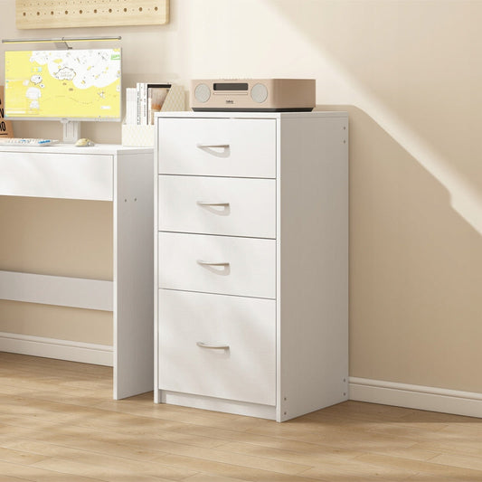 Étagère moderne avec 4 tiroirs – style loft, grande commode blanche de 85 cm pour bureau