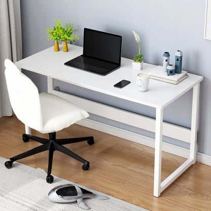 Bureau d’ordinateur blanc – style loft et scandinave – idéal pour ordinateur portable